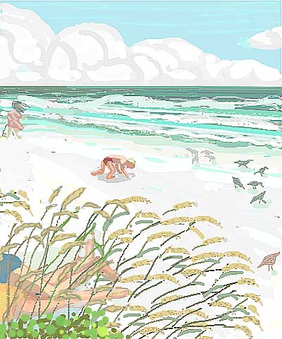 Playing at the beach