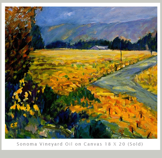 Sonoma Vineyard Oil on canvas
