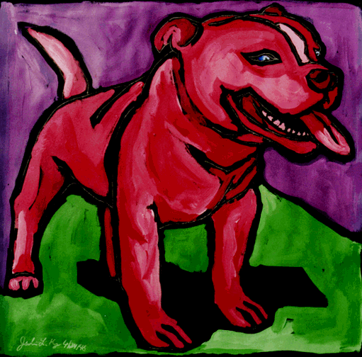 Staffordshire Terrier painting